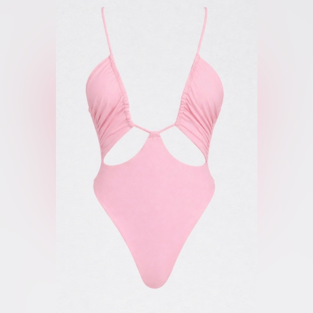 Riot Swim Pink Cutout One-Piece Swimsuit